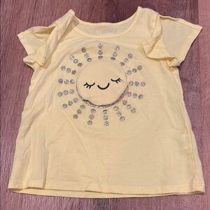 The Children's Place Yellow Short Sleeve Tee with Smiling Face Design